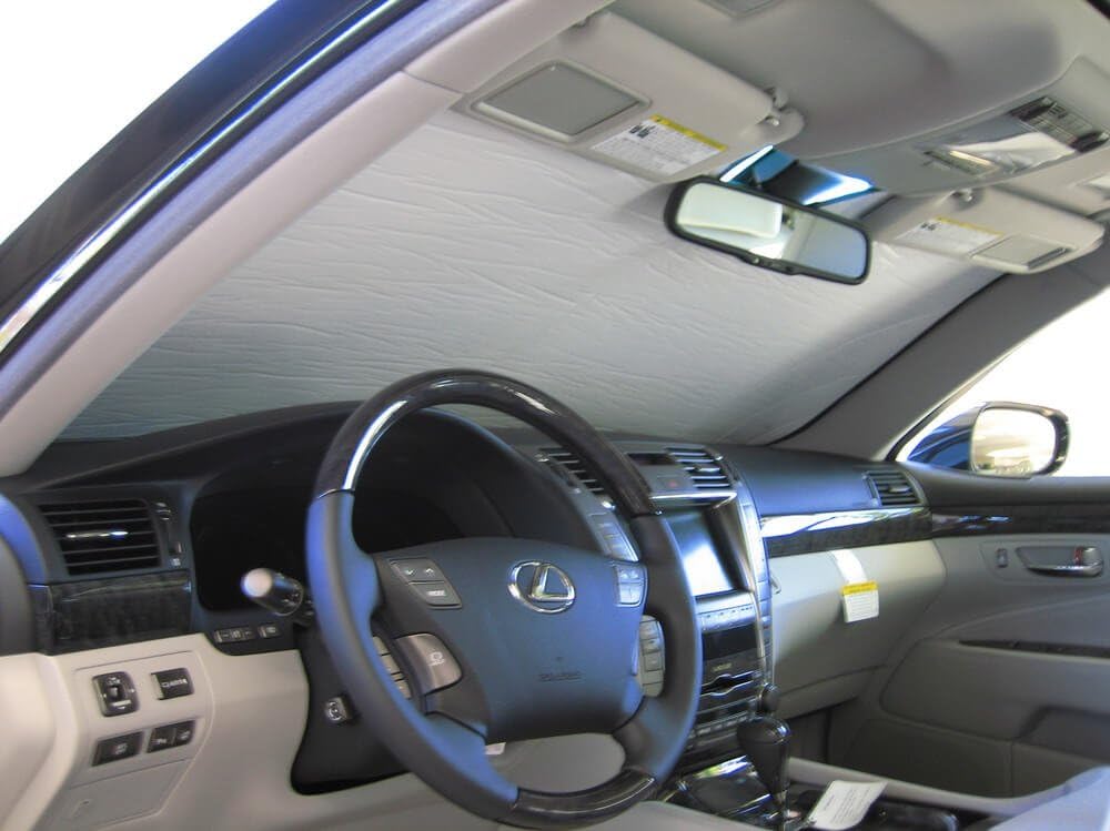 HeatShield, The Original Windshield Sun Shade, Custom-Fit for Lexus LS460 Sedan 2007, 2008, 2009, 2010, 2011, 2012, 2013 Silver Series
