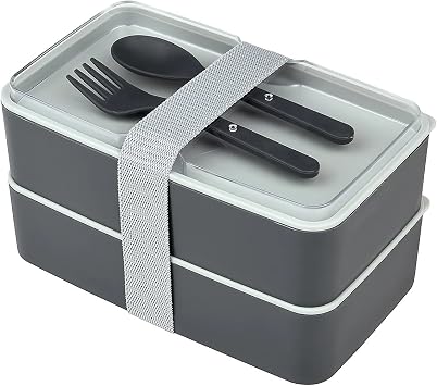 Mithra Life 4 Compartment Plastic Nutrition Storage Box with Fork Spoon MIT1095
