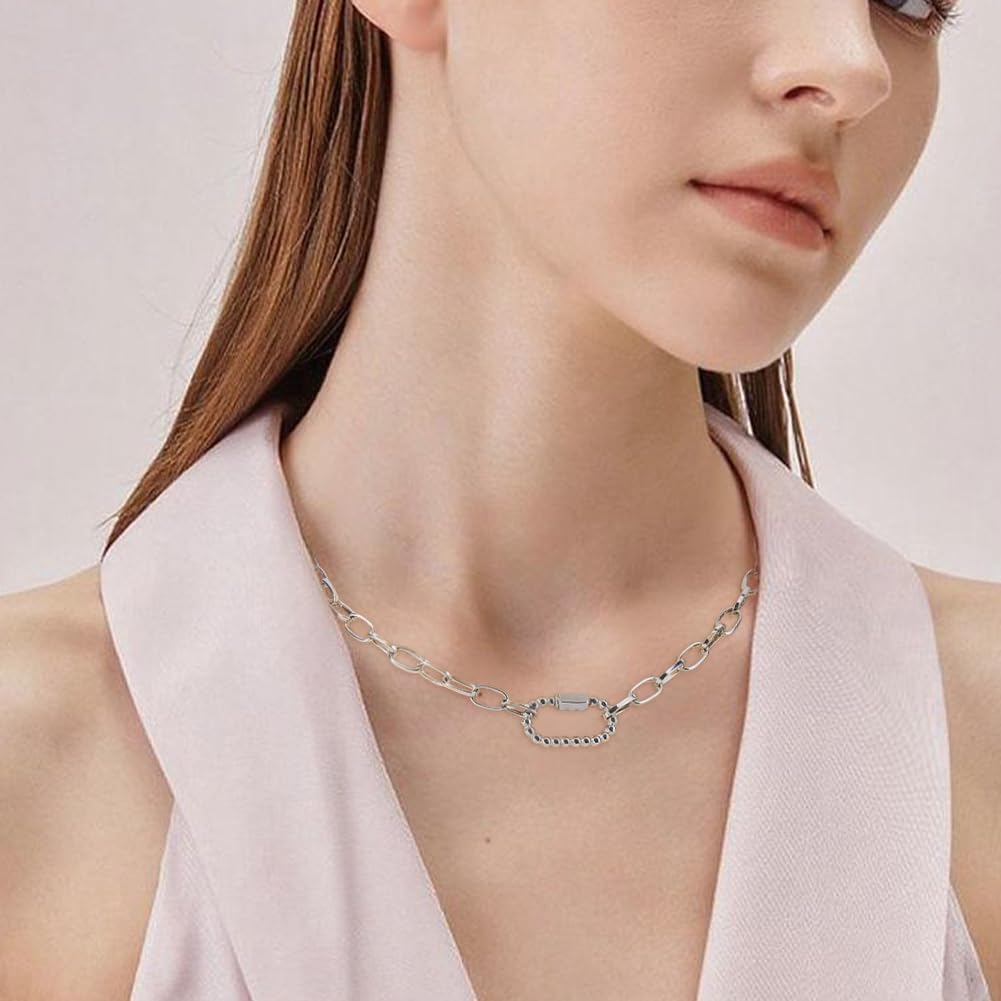 10 chiusure a vite in acciaio inox, 2 colori, ovali, per gioielli, portachiavi, per braccialetti fai da te, collane, portachiavi, creazione di gioielli