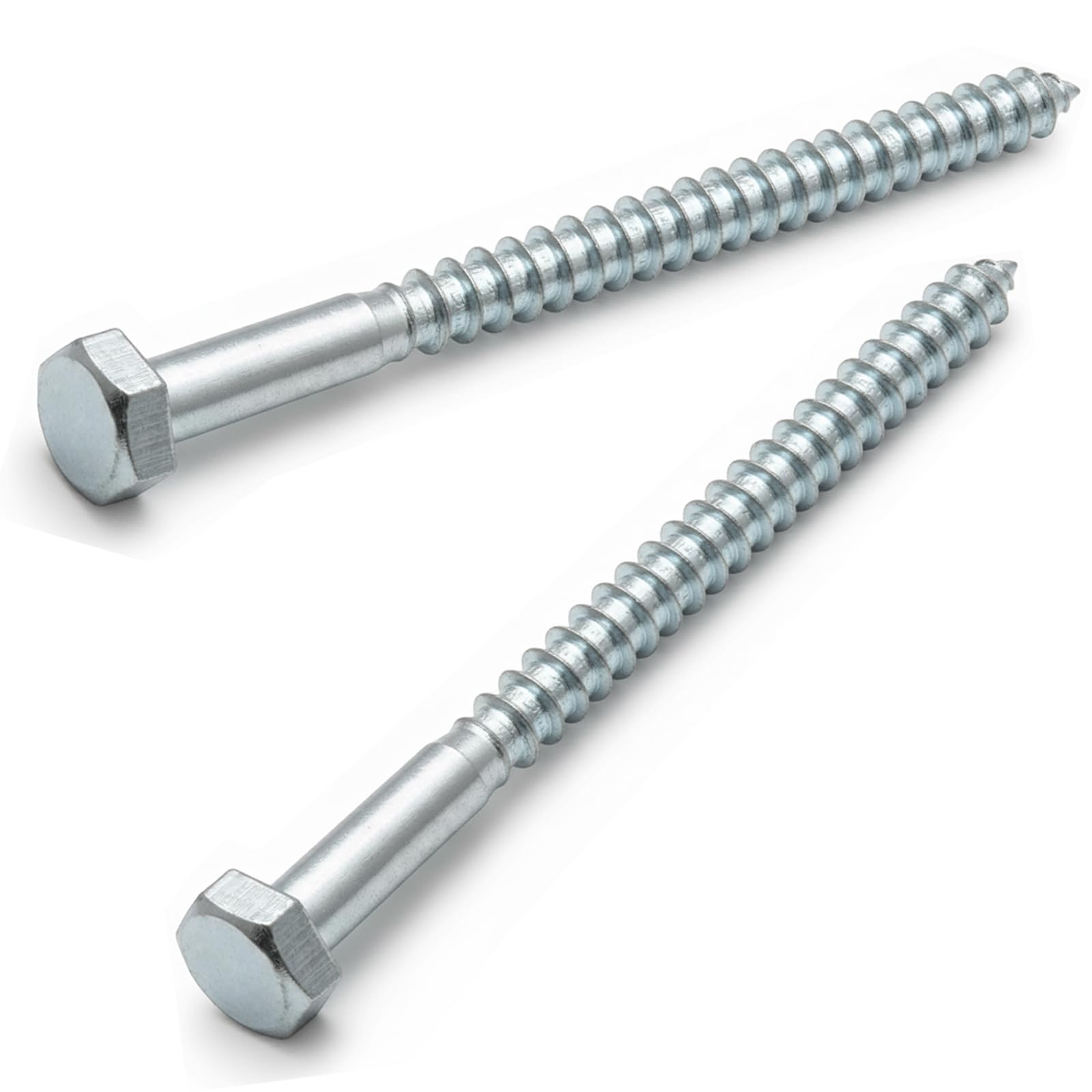 AMLOOPH M10 x 100mm Coach Screws, 5 Pack Heavy Duty Hex Head Lag Bolts 100mm - Zinc Plated Steel Half Thread M10 Self-Tapping Wood Screws for Wood, Brick & Masonry Fixing – Fence, Shelving, Decking — image 1