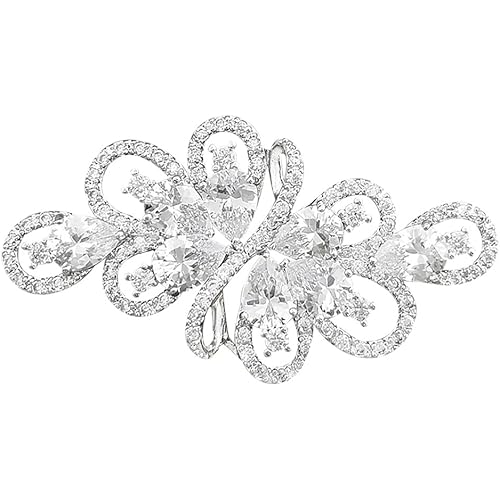 YOQUCOL Cubic Zirconia Crystal Rhinestone Wedding Brooch Pin for Women Brides Jewelry