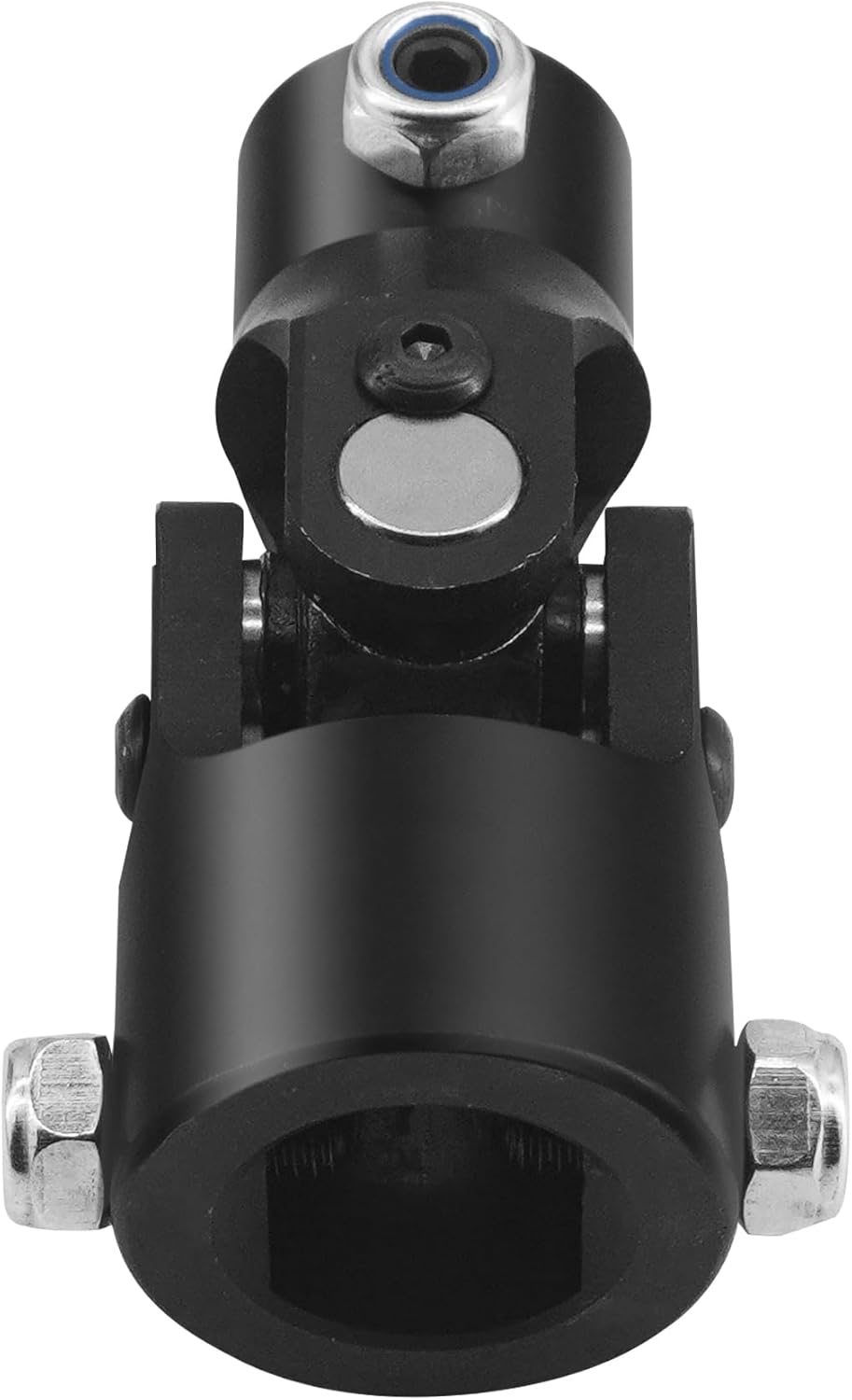 3/4" DD x 1" DD Black Steering Universal Joint Single U Joint Shaft，Total Length: 96mm (3-3/4")