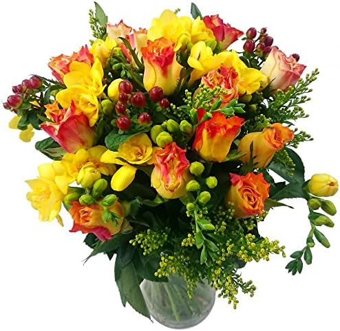 Clare Florist Rose and Freesia Fresh Flower Bouquet - Beautiful Roses and Freesia Flowers Arranged by Florists - View 3