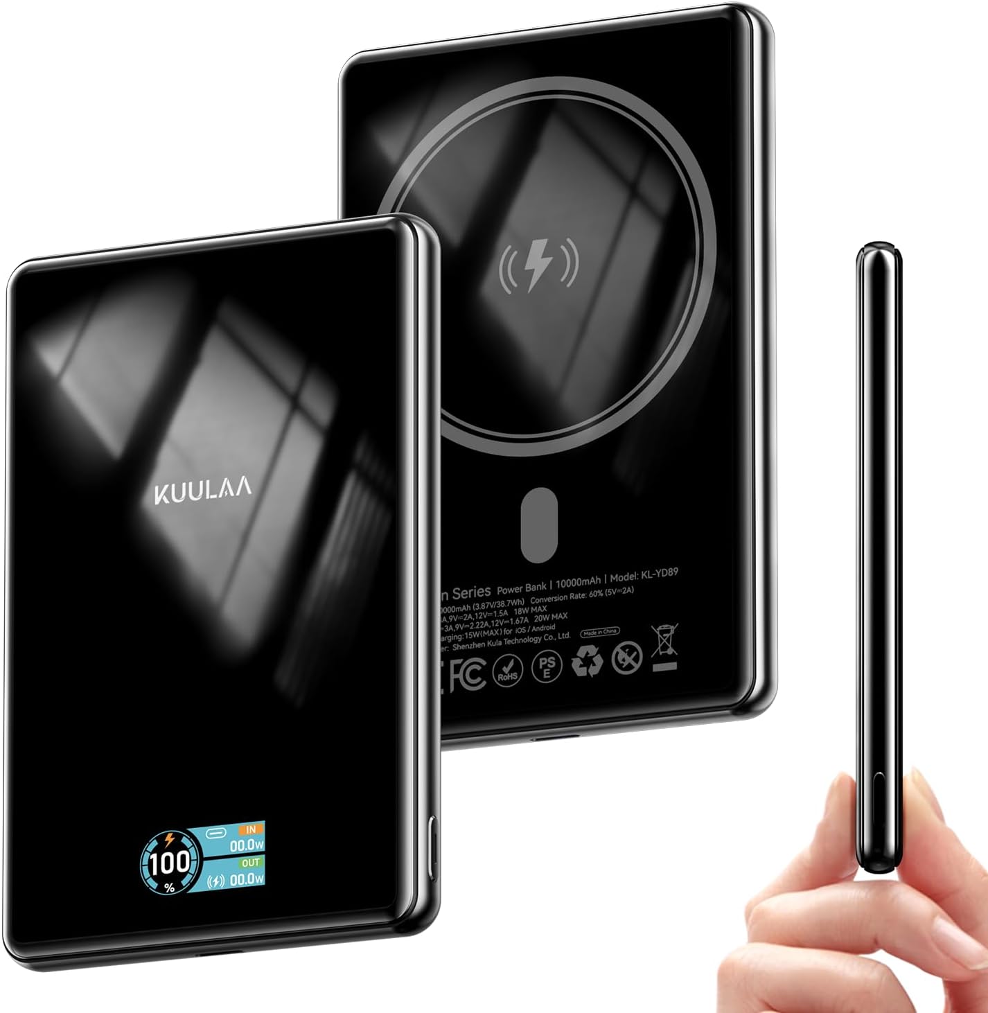 Kuulaa 10000mAh MagSafe Portable Charger 15W Wireless Magnetic Power Bank with 20W USB-C Output Slim Battery Pack Compatible with iPhone 17/16/15/14/13 Pro/Pro Max Series