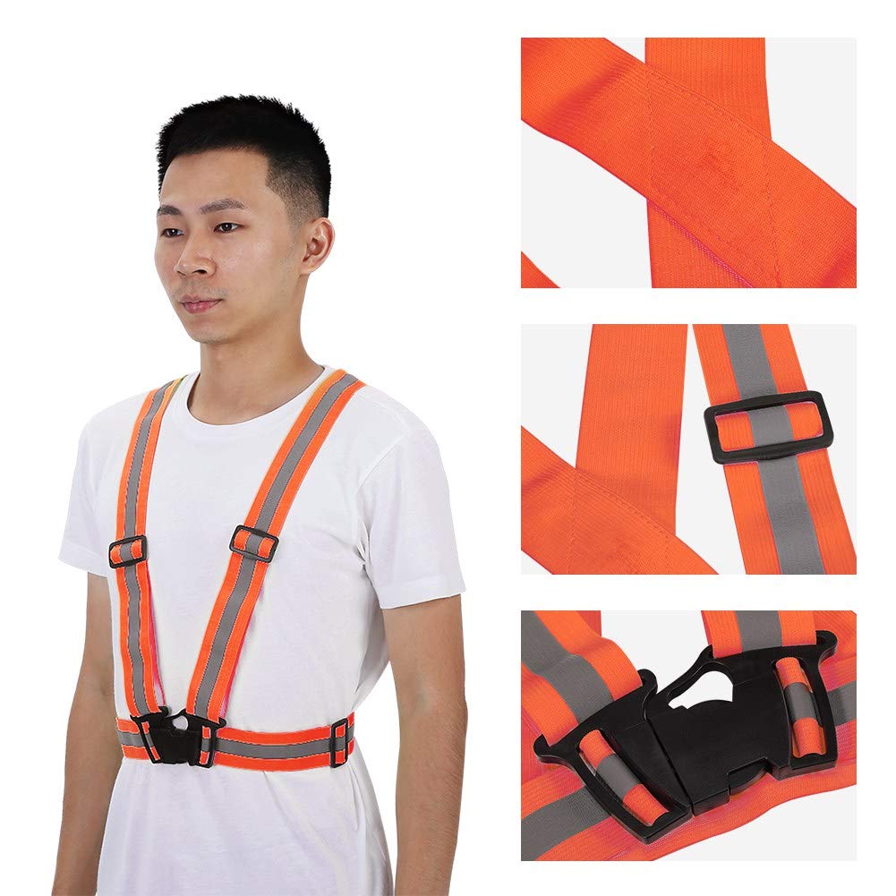 Bretelle Catarifrangenti, Gilet da Corsa Catarifrangente Ad Alta visibilità Gilet con Cinturino di Sicurezza Regolabile per Jogging da Corsa in Bicicletta Notturna All'aperto
