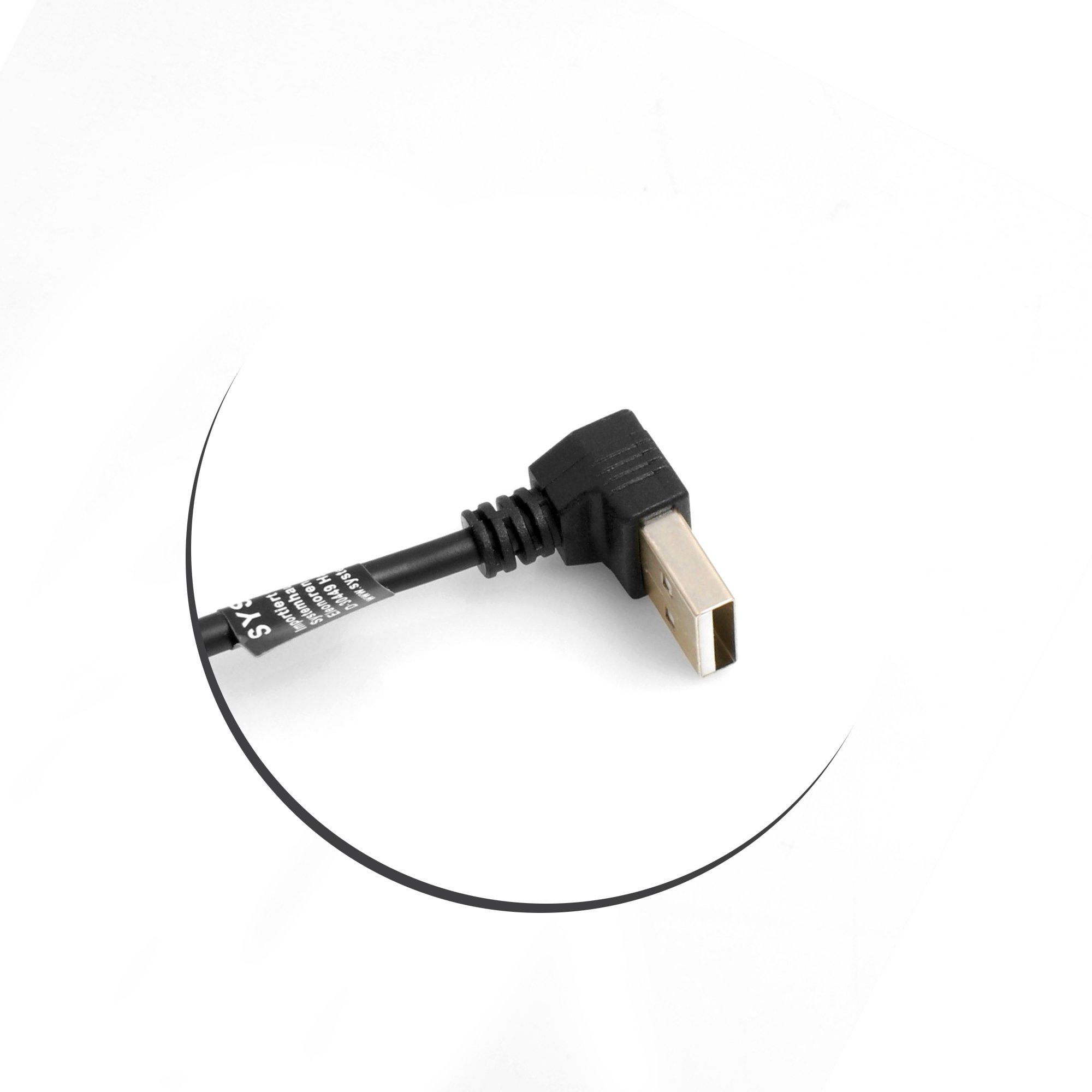 SYSTEM-S USB Kabel 2.0 – Typ A Auf Typ A, 90° Winkel, 20 Cm, Für Daten & Laden