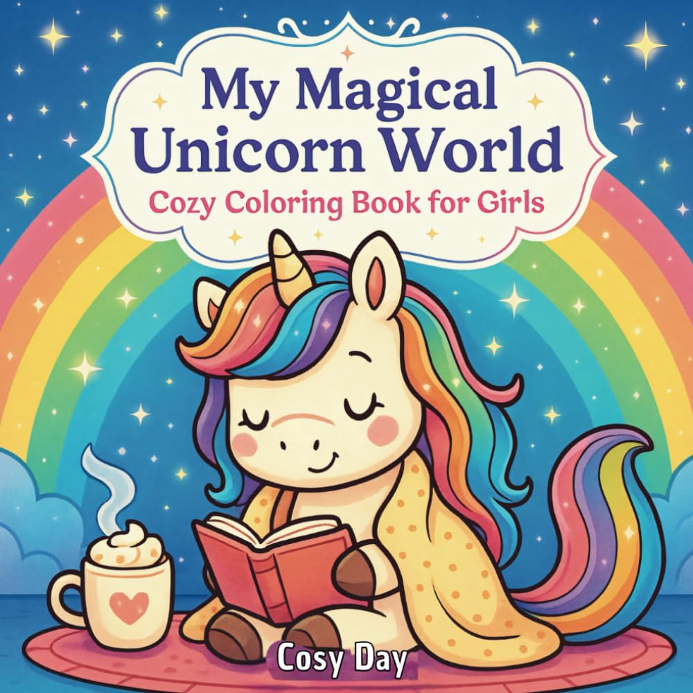 My Magical Unicorn World Cosy Coloring Book for Girls: Cute Coloring Book For Kids Ages 4-8