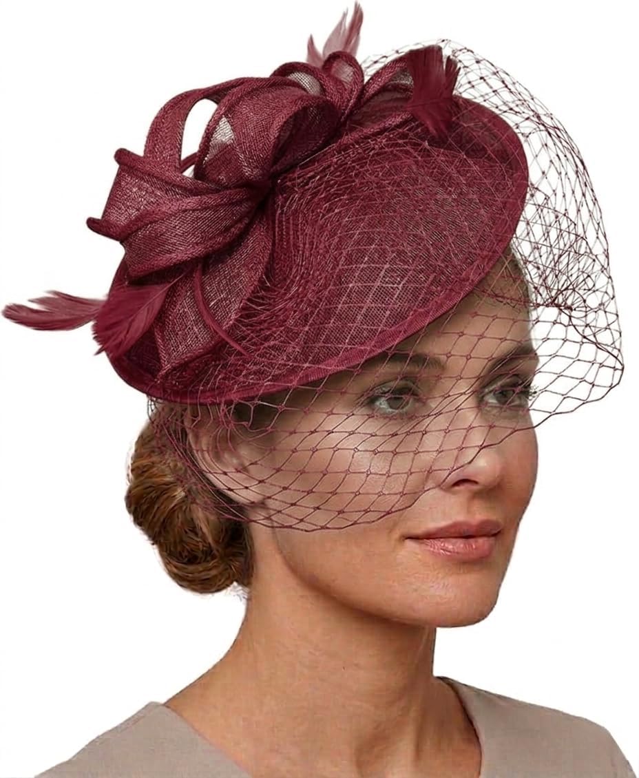 Caprilite Saucer Sinamay Headband Fascinator Wedding Ascot Hat Hatinator Birdcage Veil