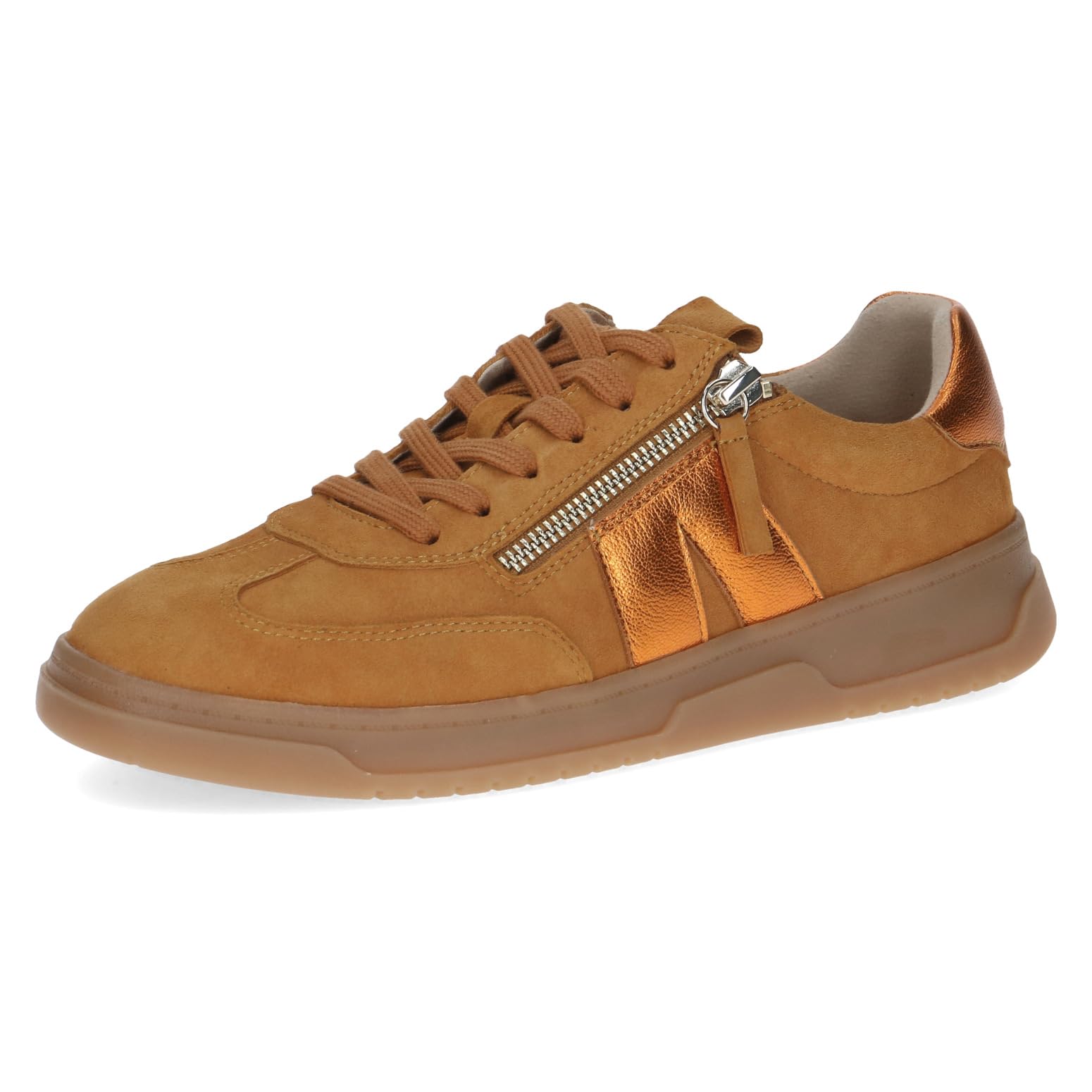 Caprice Damen Sneaker flach aus Leder mit Reißverschluss