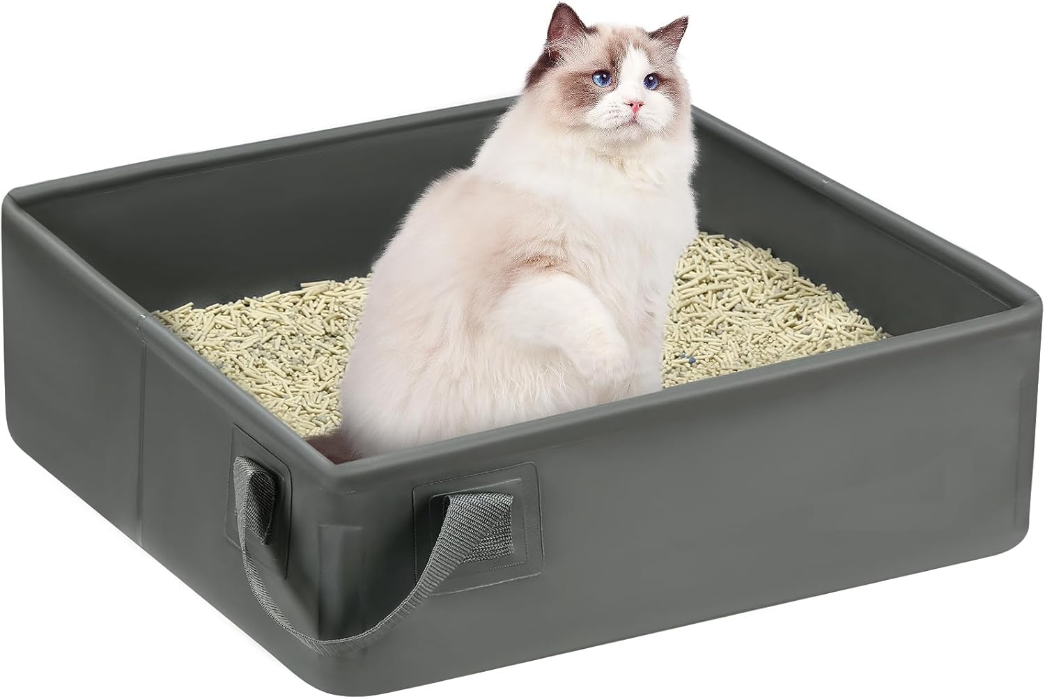 Jumbo Travel Litter Box HiCaptain Portable Travel Litter Box With