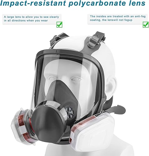 Miniatura 5 de Respirador reutilizable de gran tamaño 15 en 1, ampliamente utilizado en gas orgánico, pintura brillante, productos químicos, carpintería, igual que