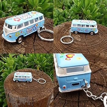 Amazon.co.jp: ワーゲンバス ミニカー キーホルダー ブルー