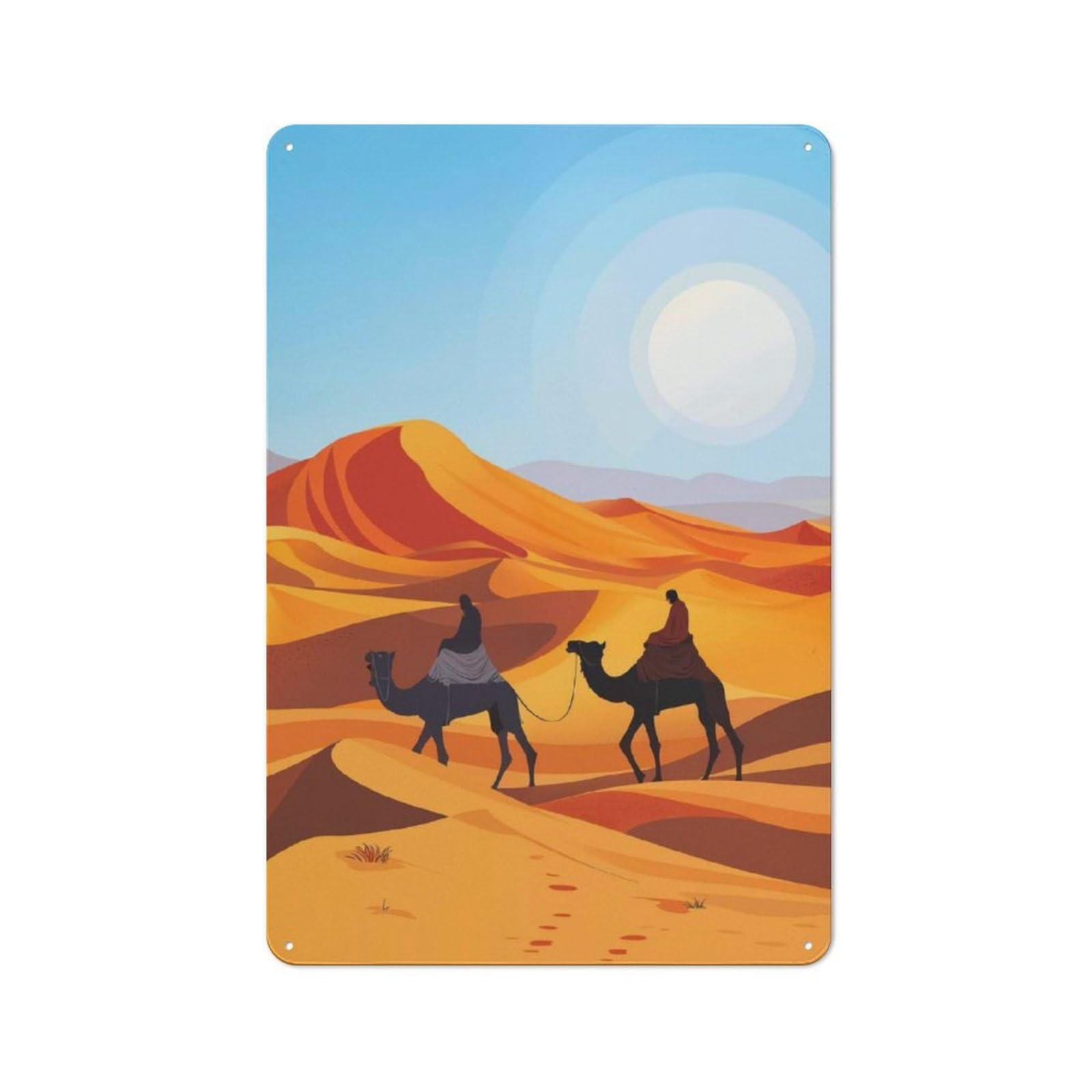 Junmoney Sahara Desert Understated Office Metal Sign 30X20cm Featuring Study Room Decor For Home Office, Reading Corner Or Bedroom