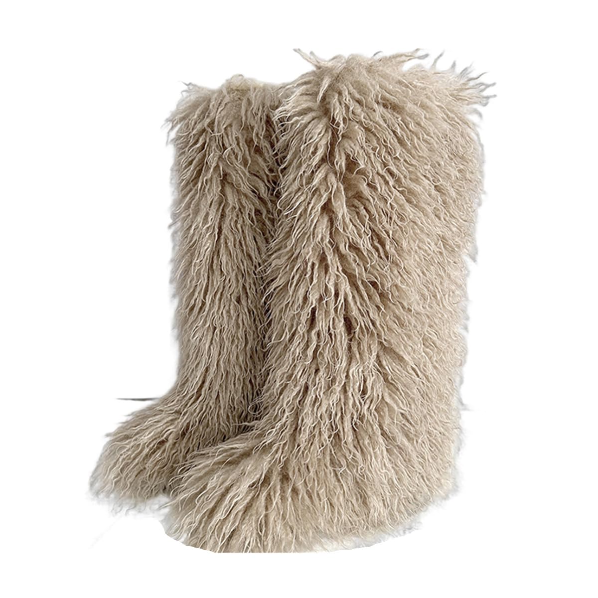 Womens Knee-High Fluffy Snow Boots Faux Fur Tall Furry Boots for Womens Long Winter Boots for Girls Fuzzy