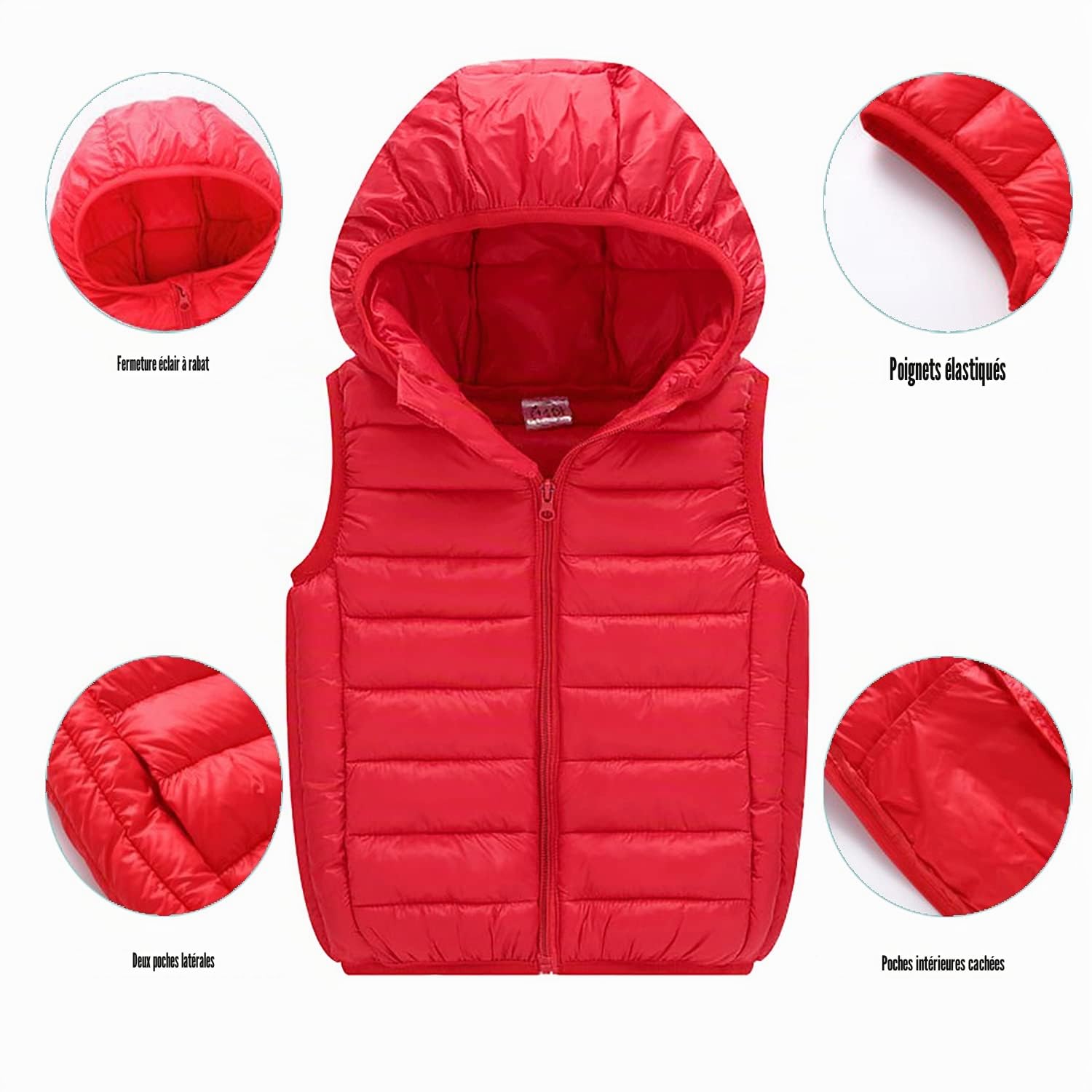 Enfants Hiver Gilets Bébé Garçons Filles Doudoune Veste Duvet Hiver Matelassé Manteau sans Manche Chaud