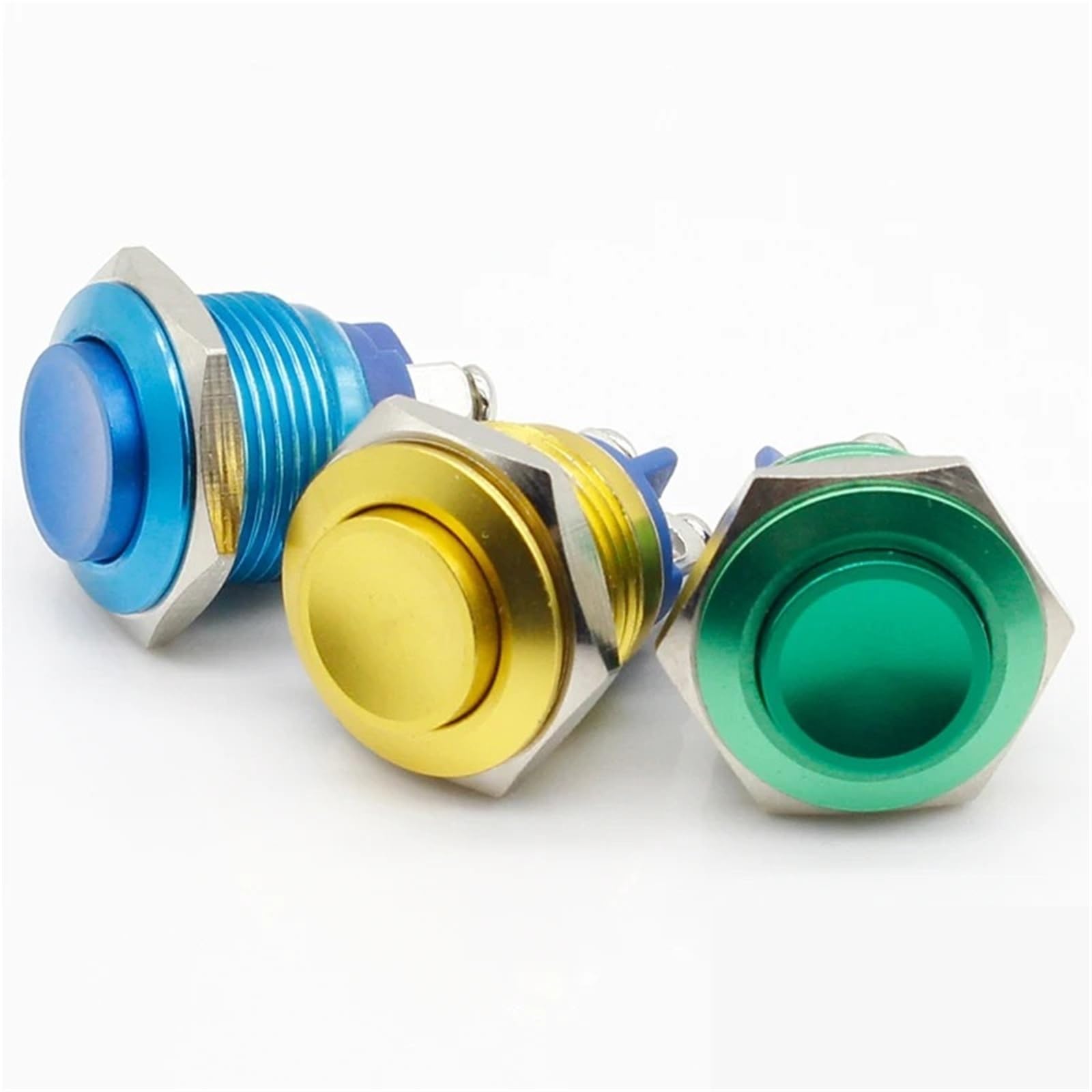Interrupteur bouton-poussoir 16mm bleu pour bricolage électronique