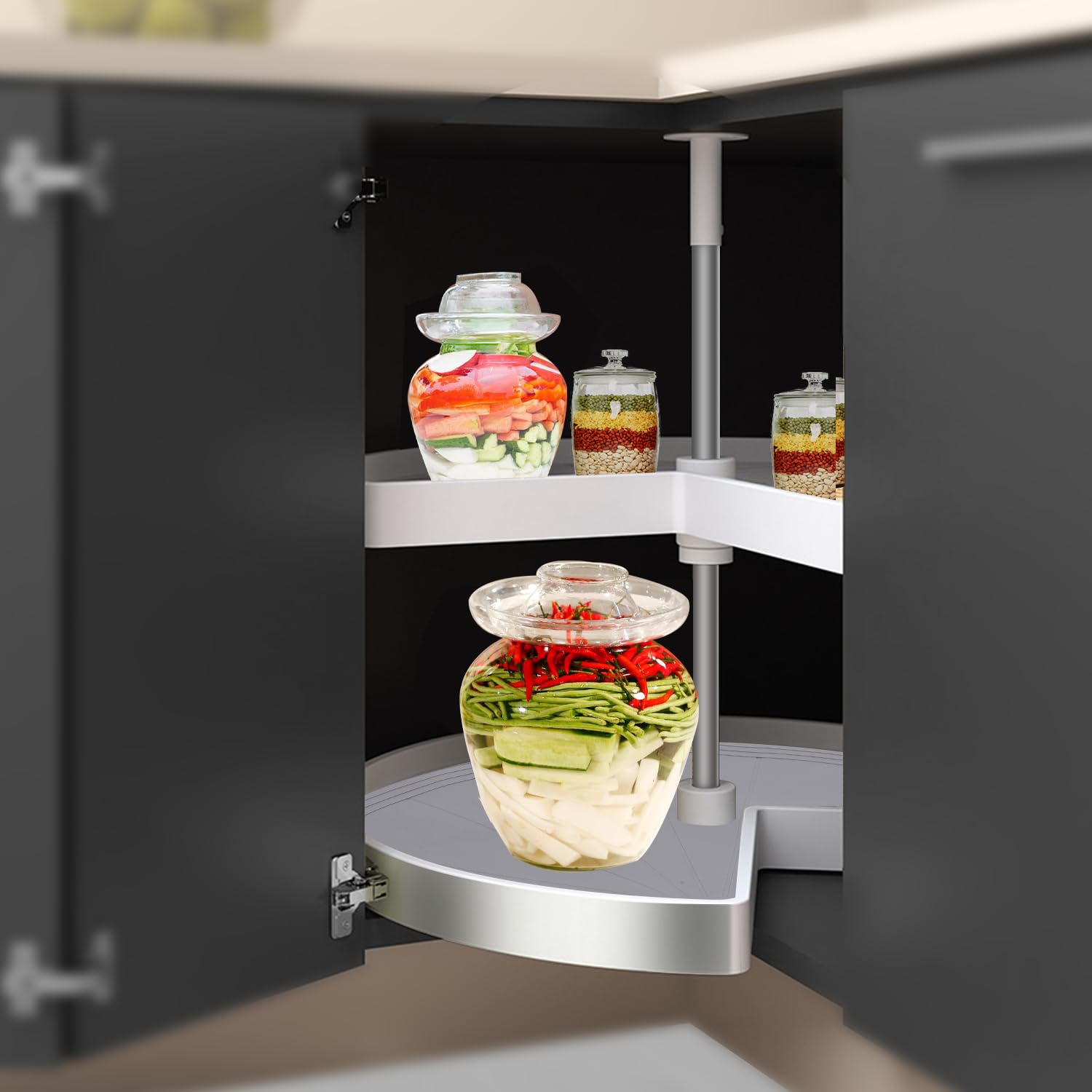 Lazy Susan Regaleinlagen Rund, Rutschfest – 2 Stück, Ø 66 Cm, Aus Schaumstoff Für Küchenschränke