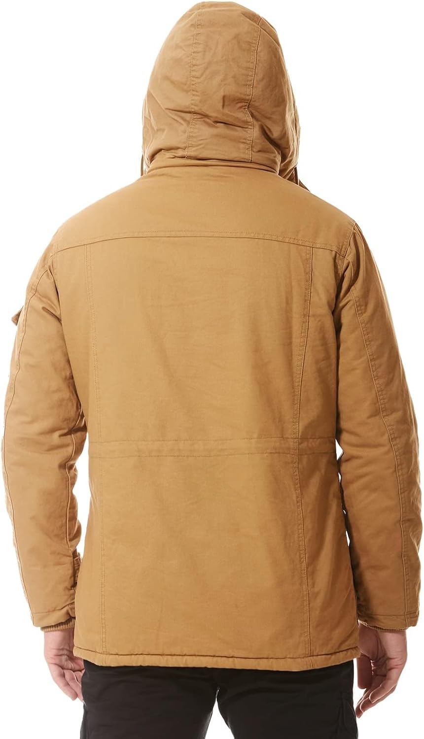 Mens Jacket Winter Casual Fleece Lined Cotton Thick Military Tactical Hooded Work Coats with Cargo Pockets - Image 3