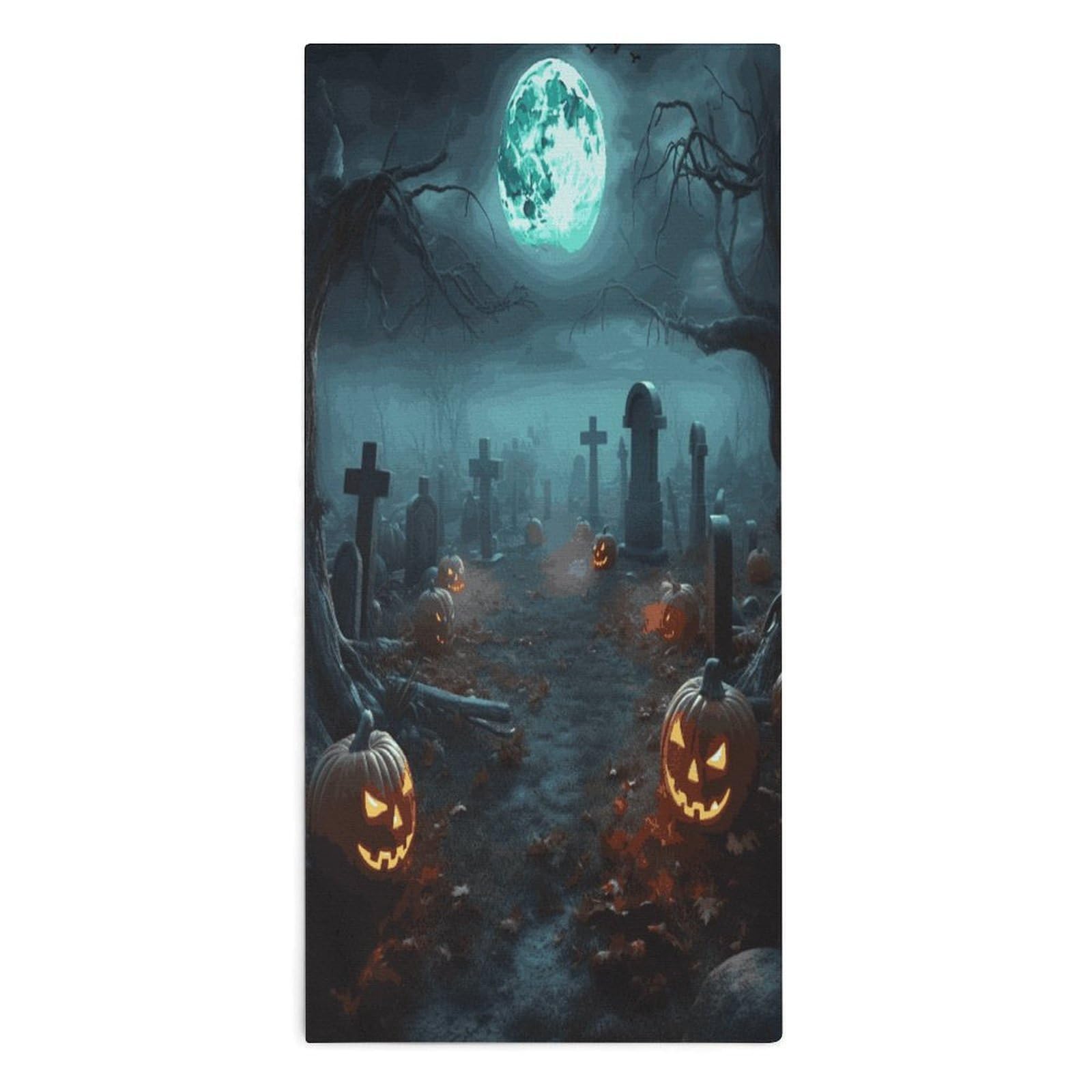 Btcowzrv Style Halloween Graveyard Pumpkins Bath Towel Beach Towels Shower Towel