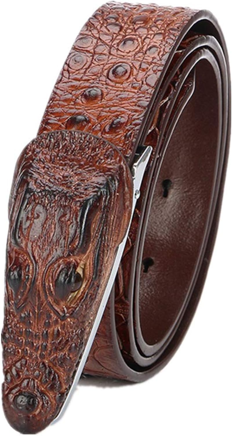 Belt Crocodile Men S Belt Leather Smooth Buckle Buck!   le -