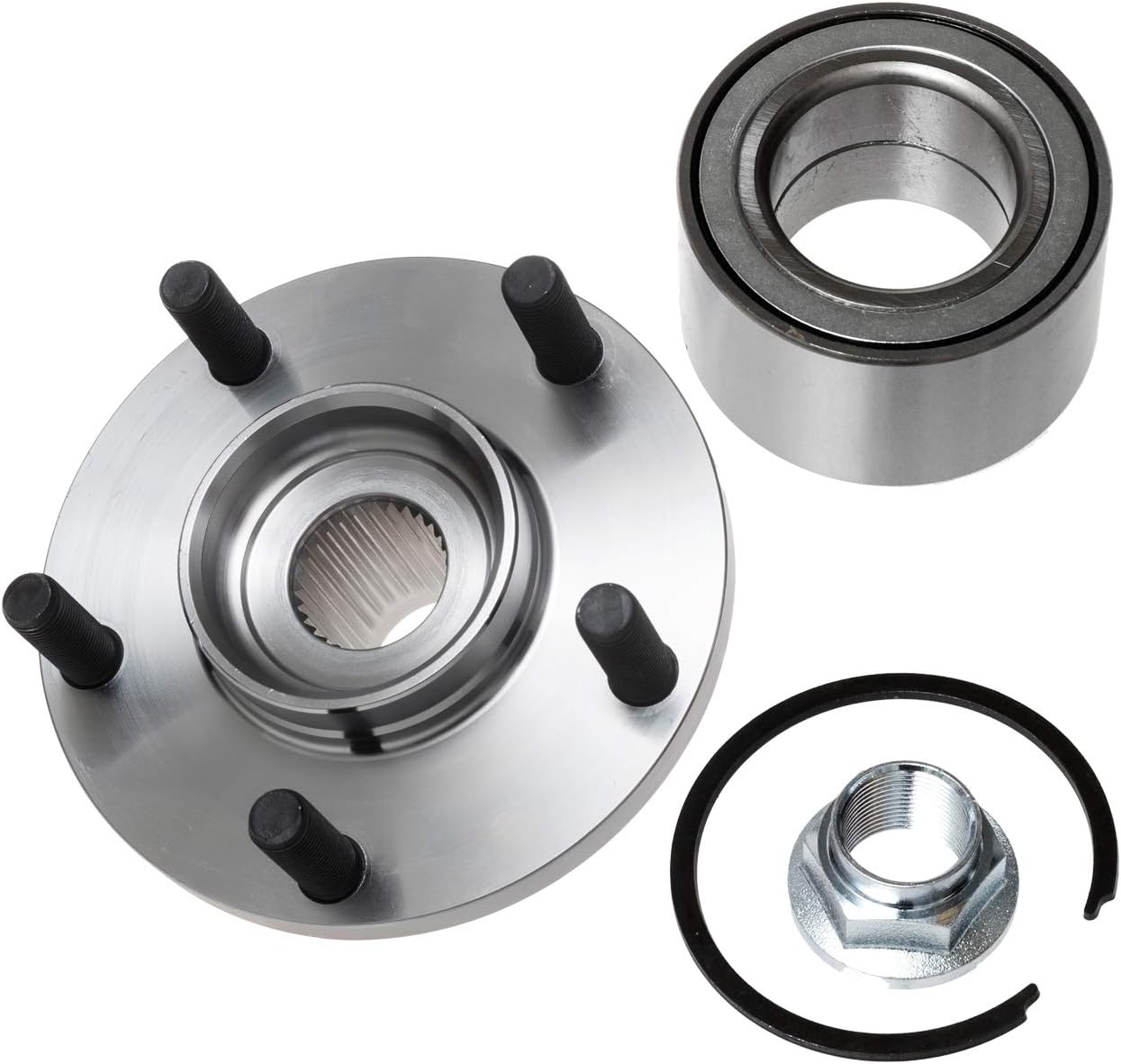 TUCAREST 518516 x2 Front Wheel Bearing and Hub Compatible with 2002-2006 Ni-ssan Altima (for V6-3.5L), 2000-2008 Maxima /2000-2001 in-finiti I30, 02-04 I35 [5 Lug; Hub Repair Kit]