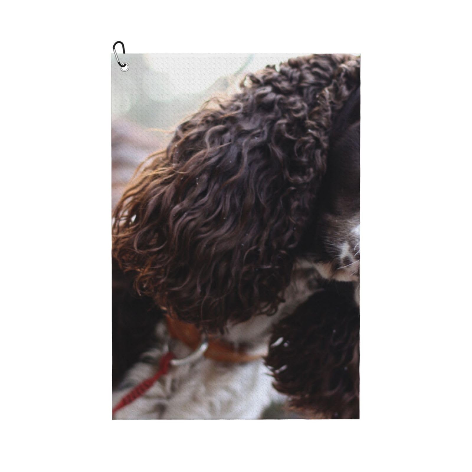 Hnnkloy English Cocker Spaniel Brownish White Curly Dogs, 16x24 in Portable Waffle Golf Towels with Carabiner Clip for Golf Bag