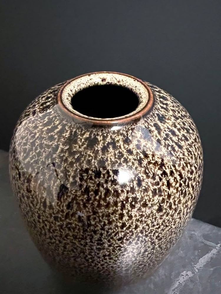 Amazon.co.jp: 海鼠釉 花瓶 花器 壺 フラワーベース 内田邦夫作