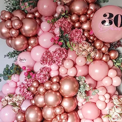 Image of Pastel Pink Balloons, 113Pcs Baby Light Pink Balloons Different Sizes, 18 /12 /10 /5 Inch Macaron Pastel Pink Balloon Garland Pink Latex Balloons for Birthday Baby Shower Gender Reveal Party Decorations