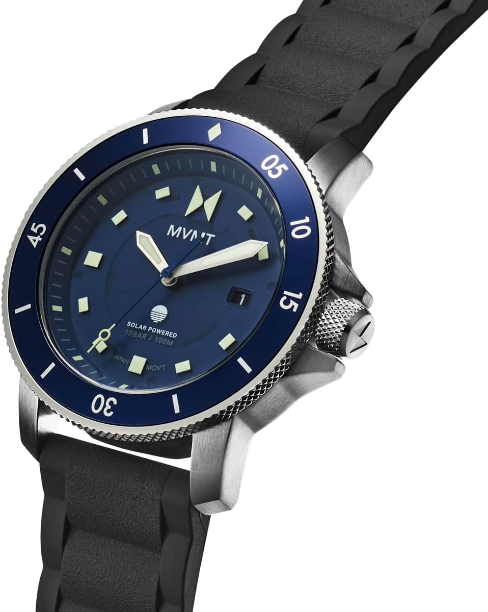 MVMT Men's Cali Diver - Solar Rechargeable - Sport's Watch - Water-Resistant 10 ATM/100 Meters - 40mm