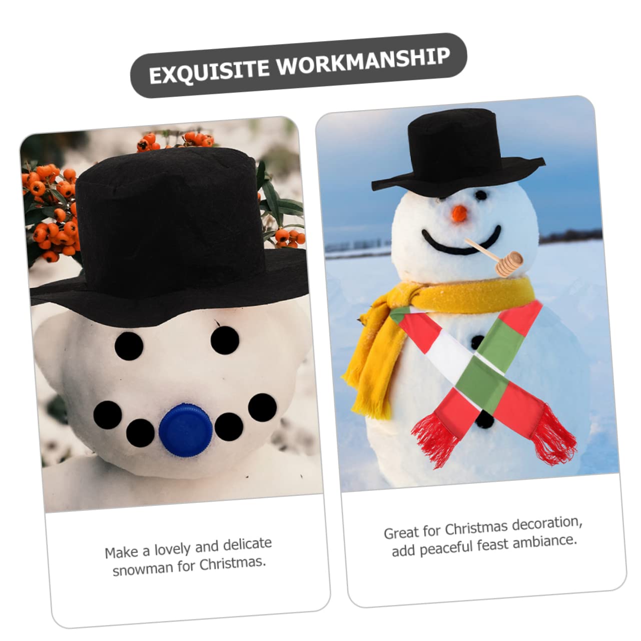 IMIKEYA 3 Sätze Schneemann Verkleiden Karotten-schneemann-Nase Weihnachtsmann-Puppen Winter Weihnachtsschneemanndekorationen Weihnachtsschneemann Dekore Schneemann Bausatz Hölzern