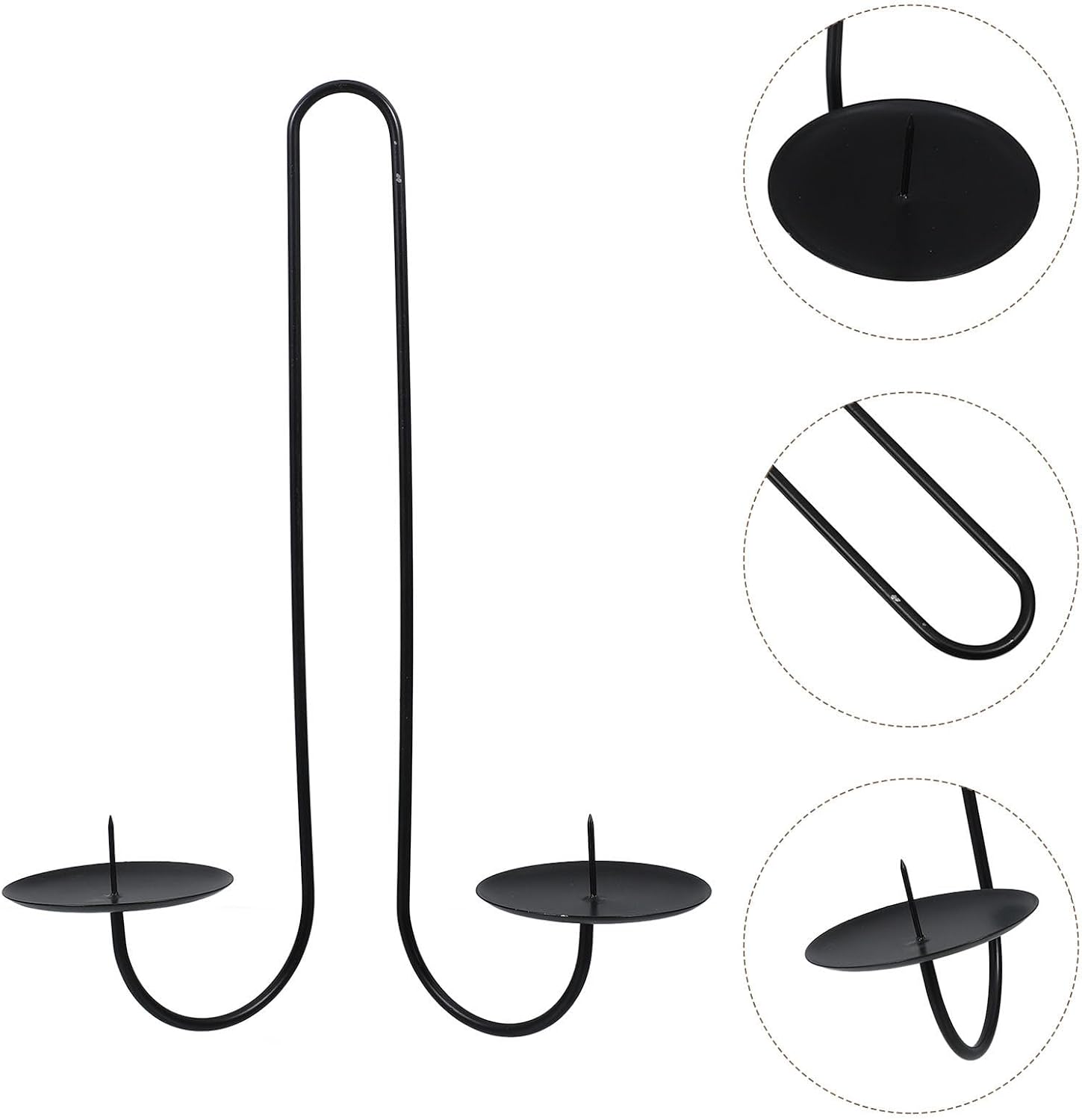 2pcs Iron Double Arm Candle Sconces Wall Mount Holders for Enhanced Illumination and Stability, Modern Black Metal Candle Holders for Living Rooms, Fireplaces, and Farmhouse Decor