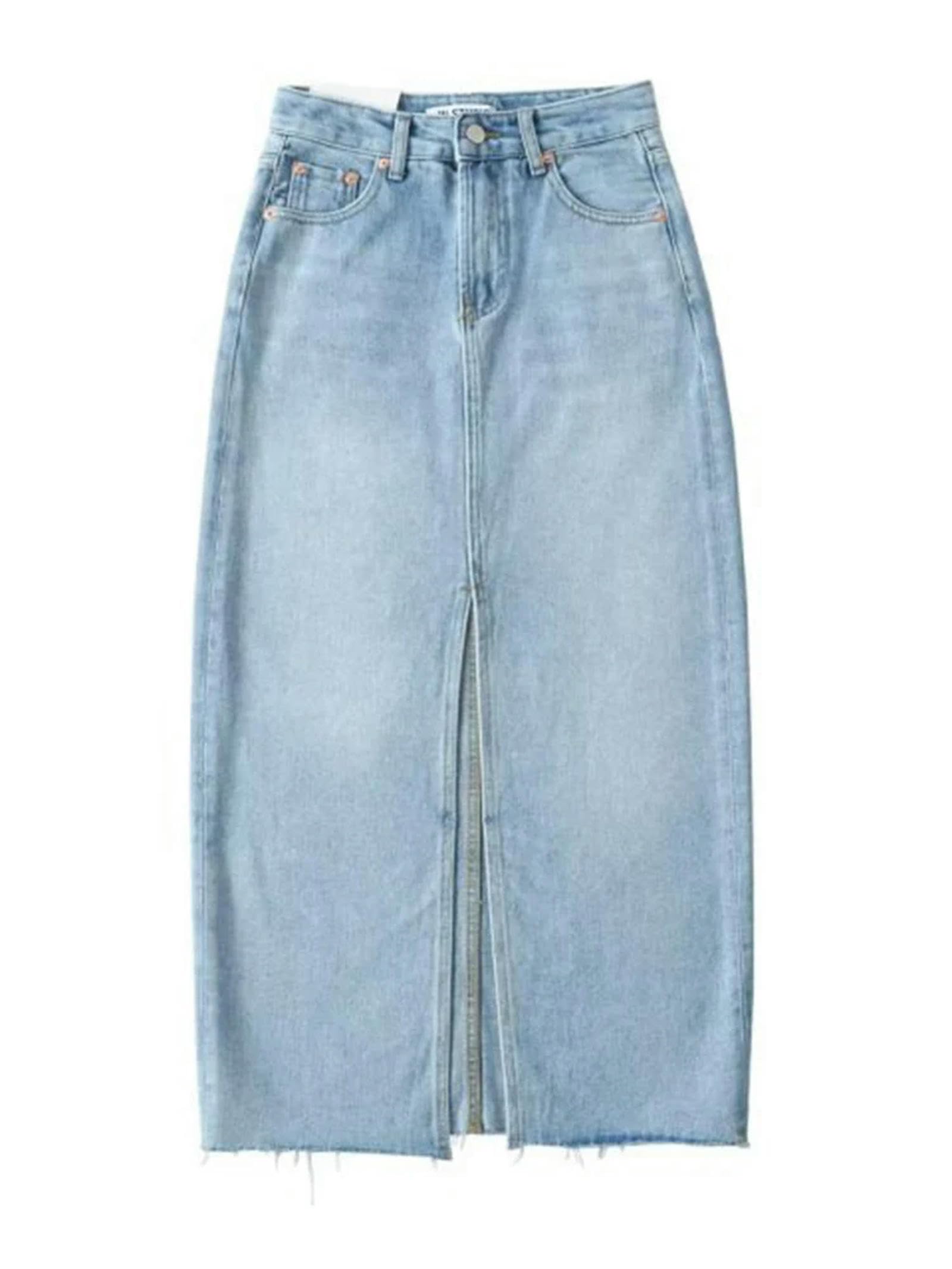 Gonna di Jeans Gonna di Denim Lunga delle Donne Gonna di Denim Nera delle Donne Gonna di Denim Estiva delle Donne per Le Donne