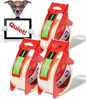 Clear Packing Tape-Heavy Duty Packing Tape for Moving Boxes-No Noise Packaging Tape with Dispenser Strong Adhesive Shipping Tape Moving Tape -3 Packs 1.88 Inch X 45 Yards