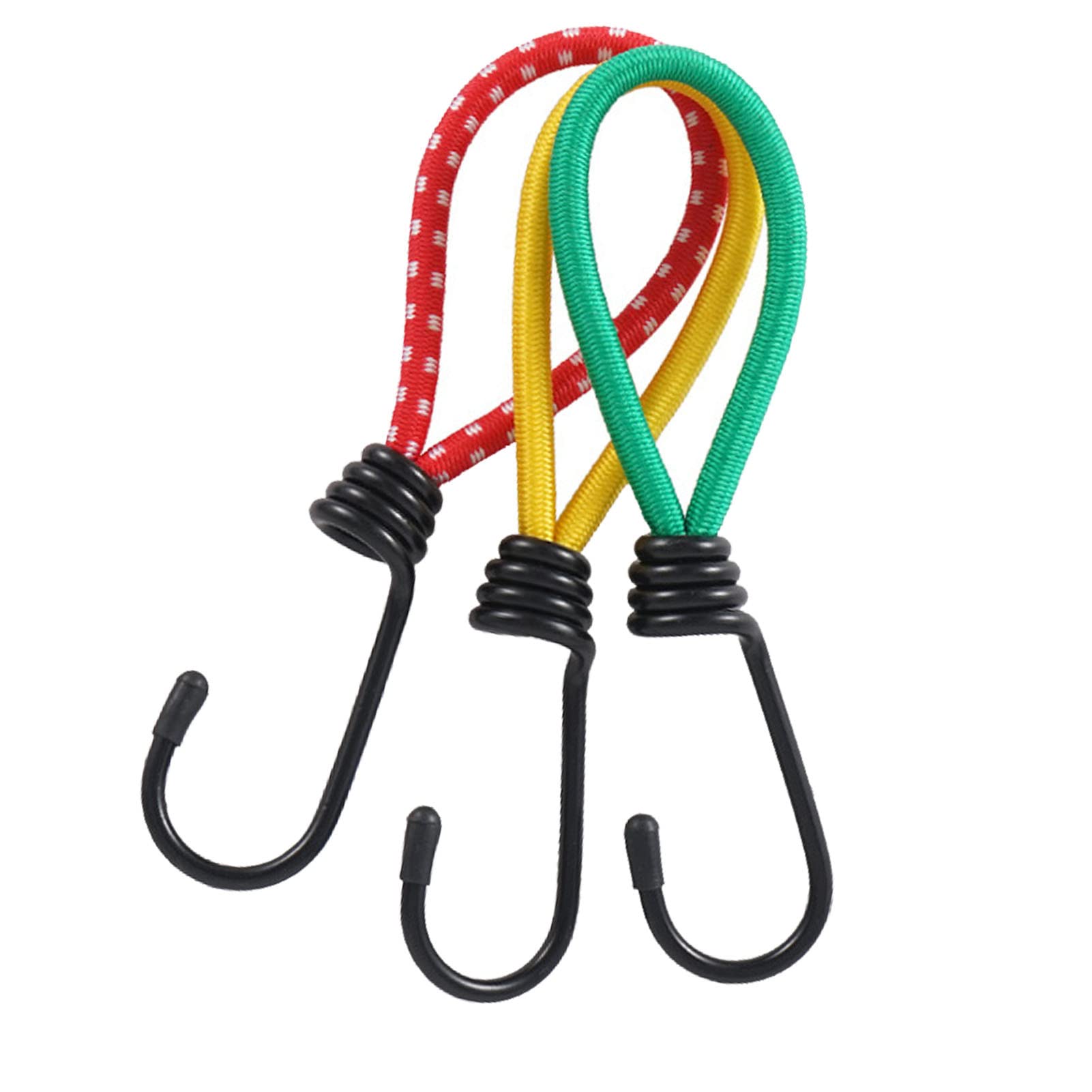 Rianpesn Outdoor Bungee Cord Hooks, Bundling Belts Fastening Luggage Rope with Hook, for Outdoor Fixing Tie Tent Accessories