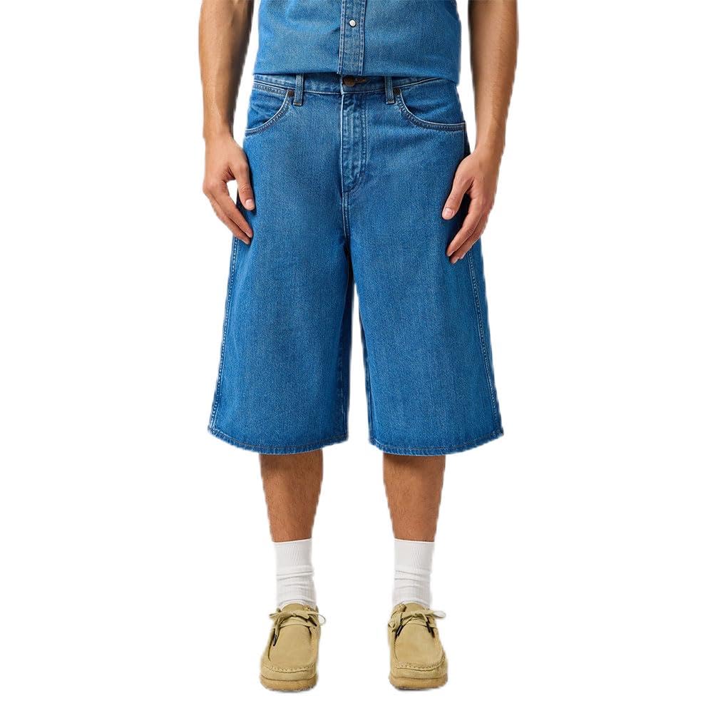 Wrangler Men's Jort Denim Shorts, Mid Stone, 34W