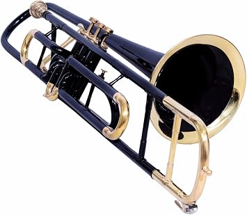 New Valve Trombone Key Bb With Free Hard Case & Mouthpiece Black