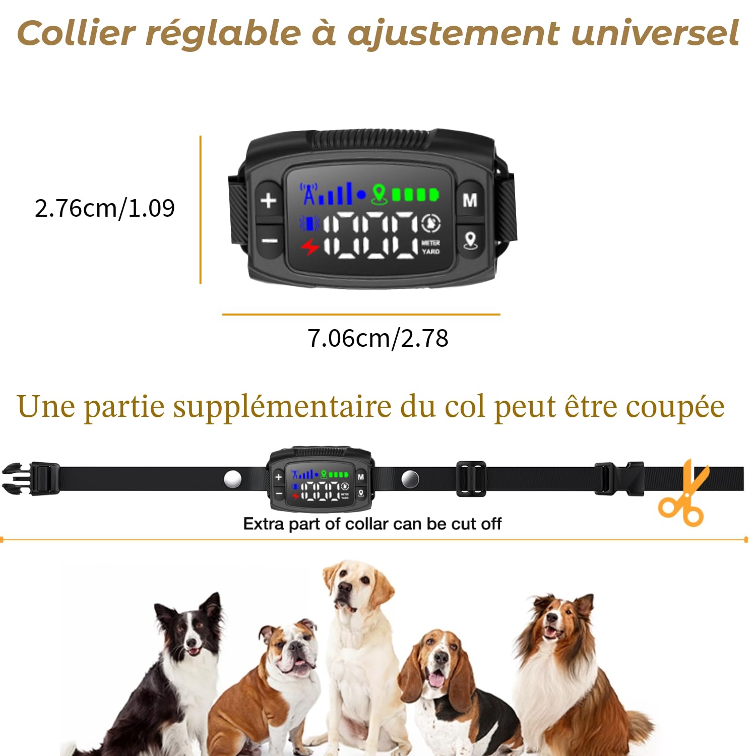 Clôture électrique sans Fil GPS pour Chien, clôture Intelligente de 4e génération, portée de 33 à 999 m, système Anti-Fugue contrôlé par IA, étanchéité IPX7, clôture électrique pour Chien