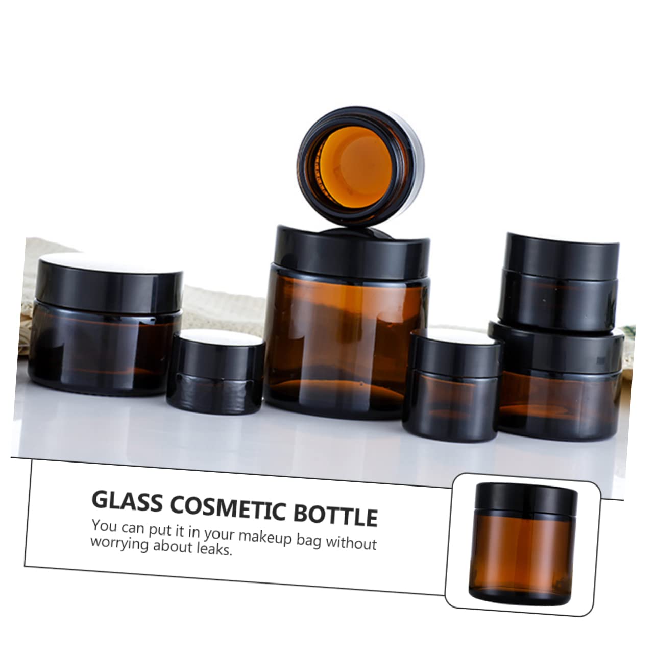 15piezas Botellas De Cosméticos Vacías Caja De Muestra De Cosméticos De Botellas De Viaje Rellenable Prueba De Fugas