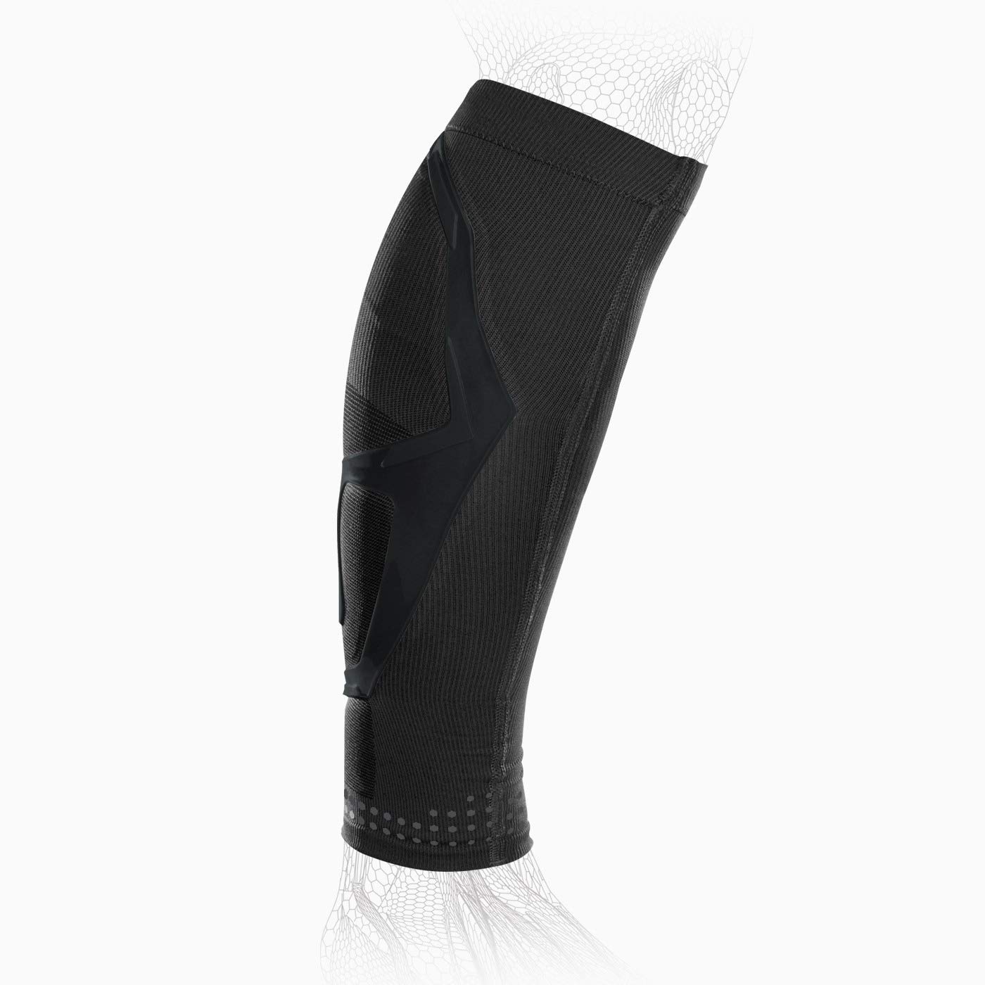 DonJoy TRIZONE Compression Calf Sleeve - For Muscle Strains, Shin Splints, Inflammation From Overuse Injuries and Strains - Black, Medium