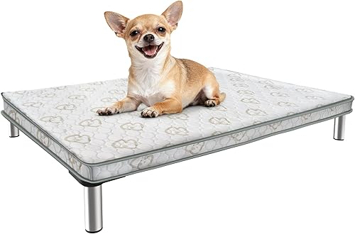 FXW TitanNest Cama Elevada para Perros a Prueba de Masticación, Catre Elevado para Uso Interior/Exterior/Camping, Cama Acolchada para Mascotas Negro