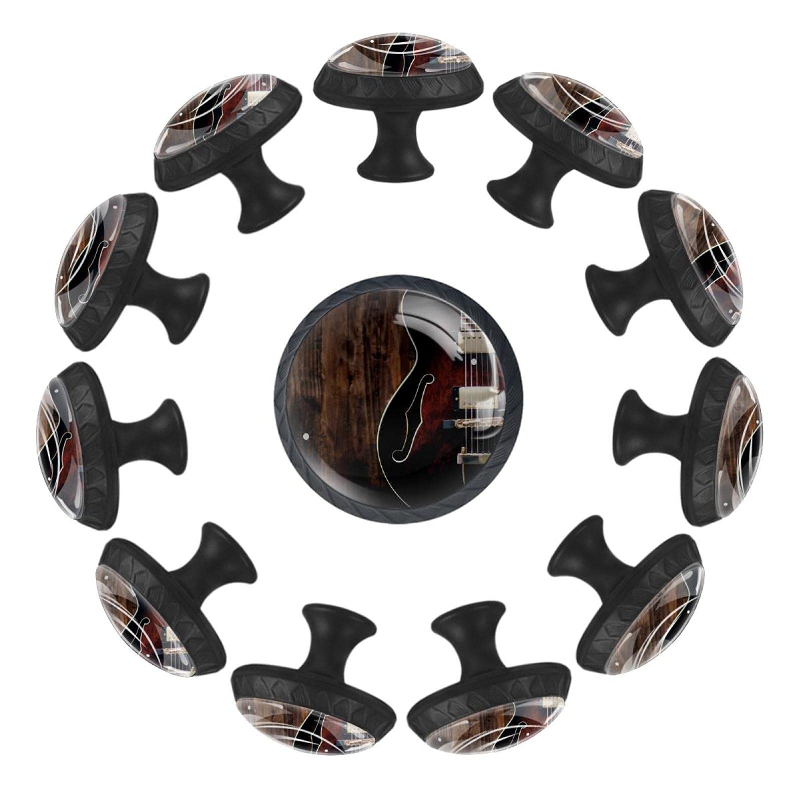Boutons de tiroir violon rétro marron 35mm en lot de 12 pour commode