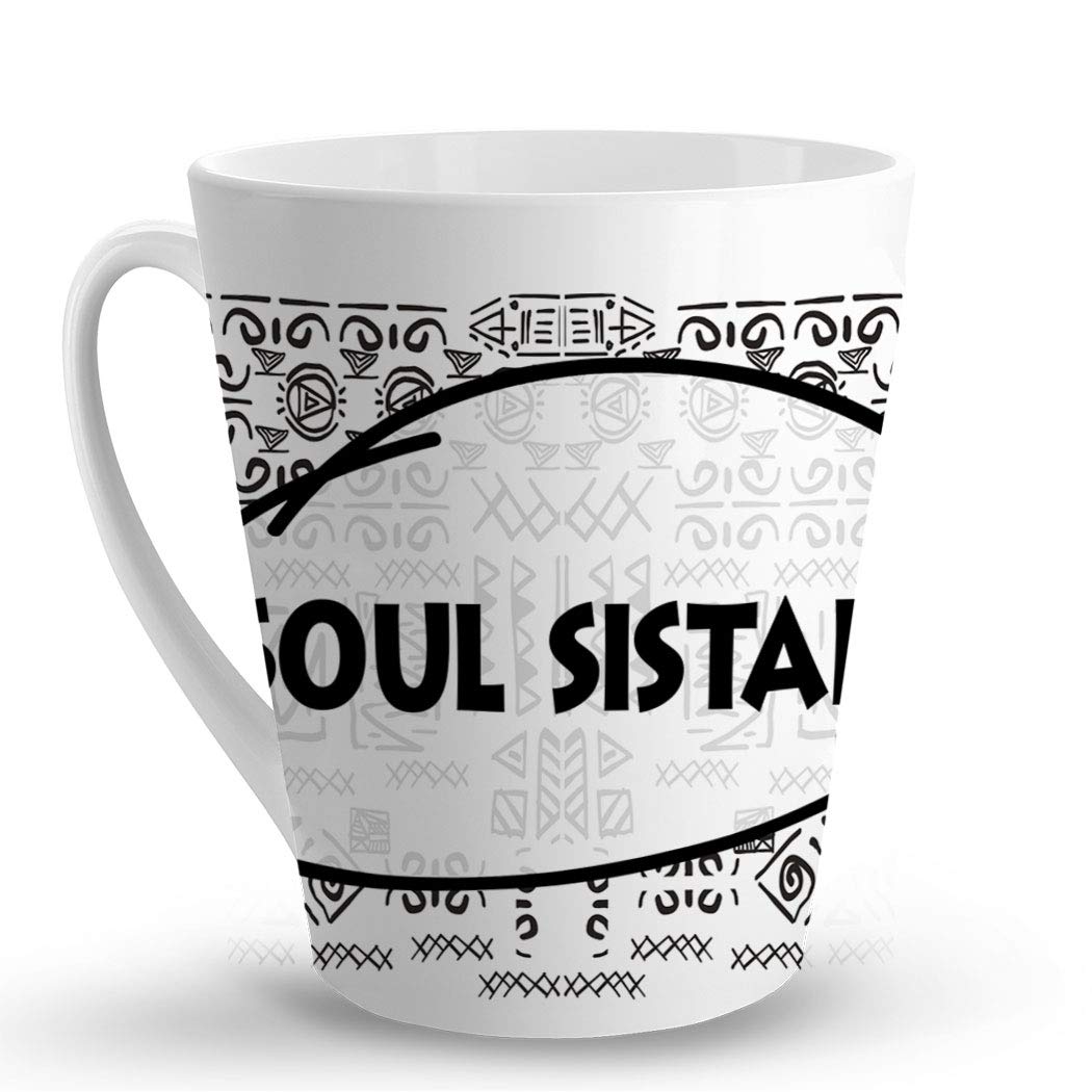 Makoroni - SOUL SISTAH Africa African - 12 Oz. Unique Ceramic Coffee Cup, LATTE MUG