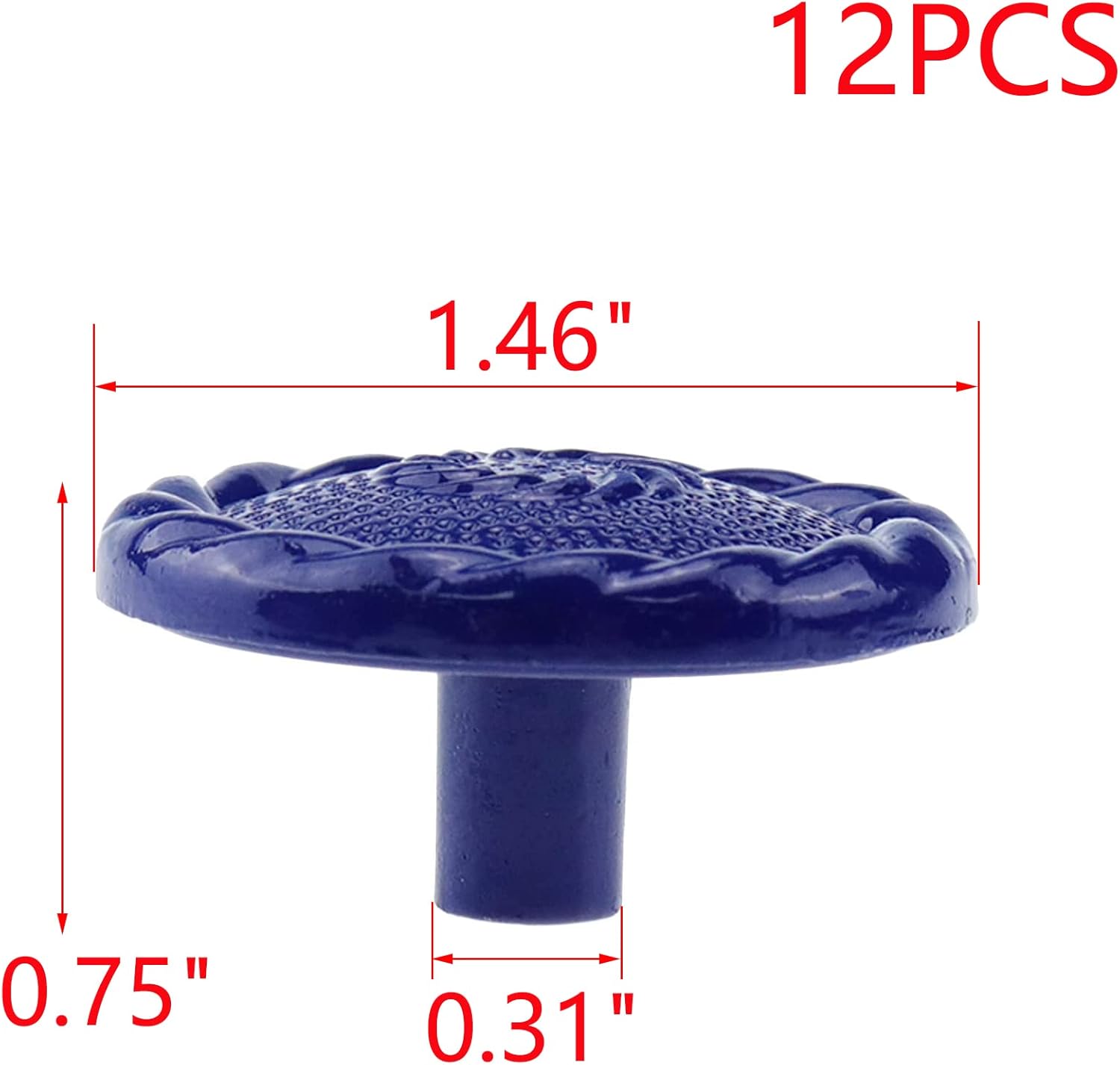 MY MIRONEY 12PCS Blue Kitchen Cabinets Knobs Hardware Vintage Drawer Knobs Zinc Alloy Round Decorative Pulls Handles with Screws for Dresser Cupboard