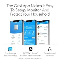 Vista 5 de NETGEAR Orbi Sistema WiFi 6 de malla de tres bandas para todo el hogar (RBK653) - Router con 2 extensores satélite, cobertura de hasta 6,000 pies