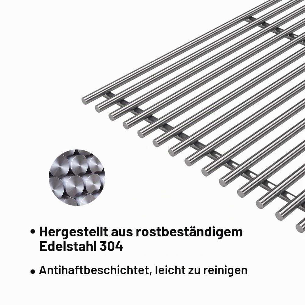 S6602D (4 Stück) Edelstahl Grillroste für Broil King Baron 320, 340, 420, 440, 490 und Huntington 2122-64 2122-67 6020-54 6020-57 6020-64 Broil-Mate, Sterling, Grill