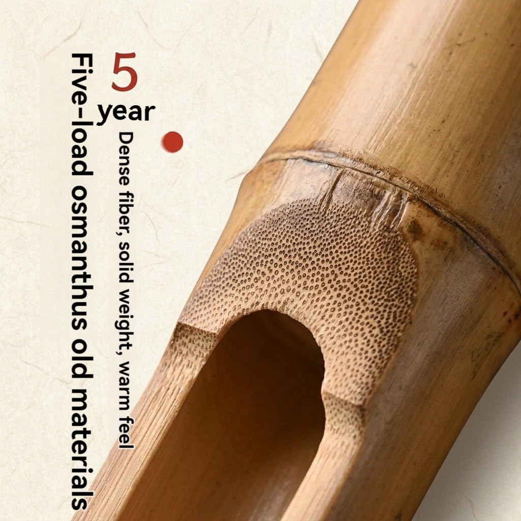 Flauto Shakuhachi da 1,8 pollici, strumento Zen in bambù invecchiato 5 anni, flauto giapponese soffiato all'estremità adatto ai principianti con camera interna di cinabro(Black)