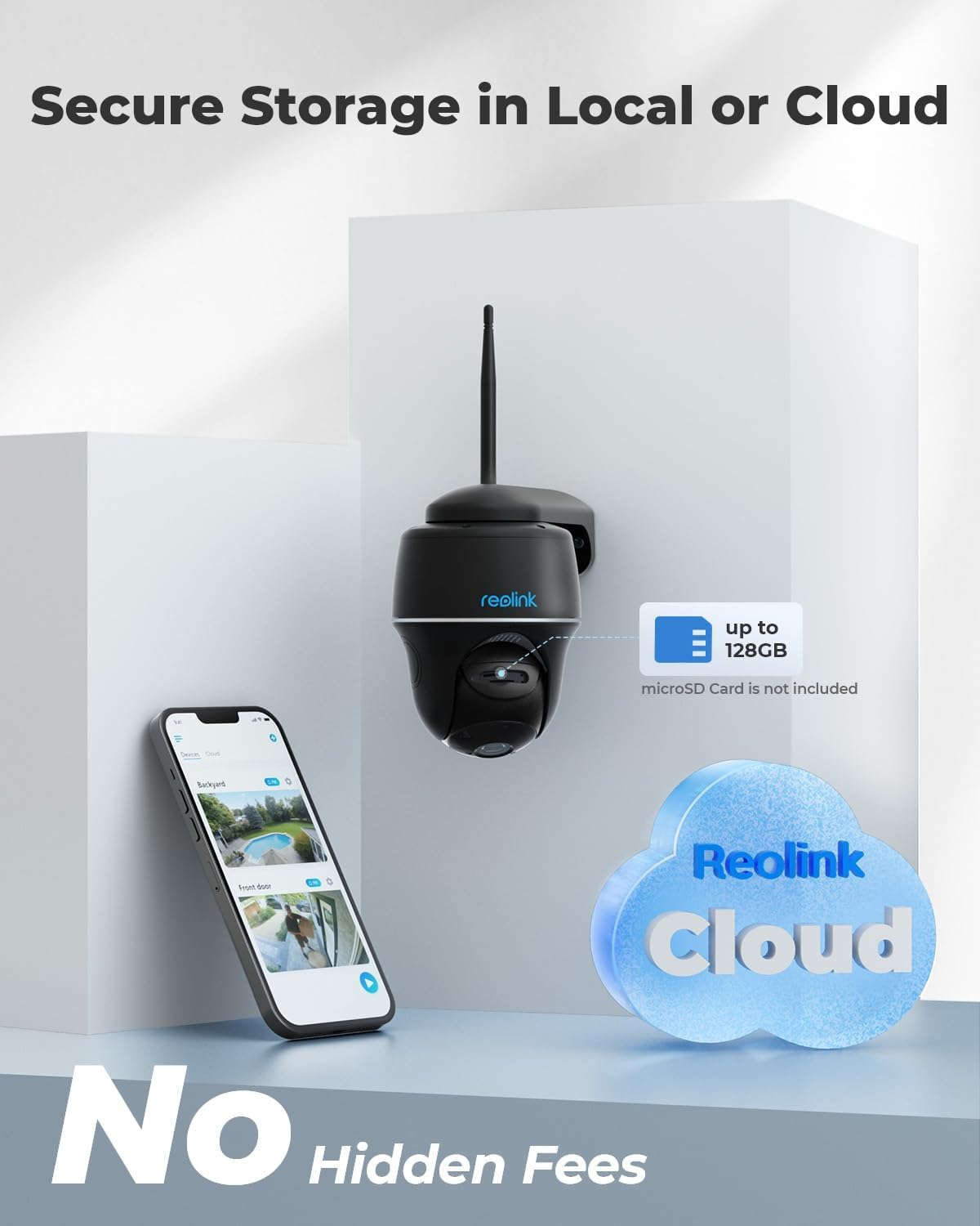 REOLINK Argus PT (Black) - 2K PT Security Camera Outdoor, 360 ° Pan Tilt Battery Powered with 2.4/5GHz Dual-Band WiFi, 4MP Night Vision, Smart Detection, Compatible with Alexa, No Monthly Fee
