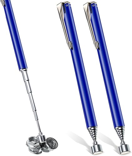 Miniatura 12 de Patelai 2 Piezas Herramientas Telescópicas de Recogida Magnética Agarradoras Herramientas de Alcance con Clip de Bolsillo 25 Pulgadas Imán