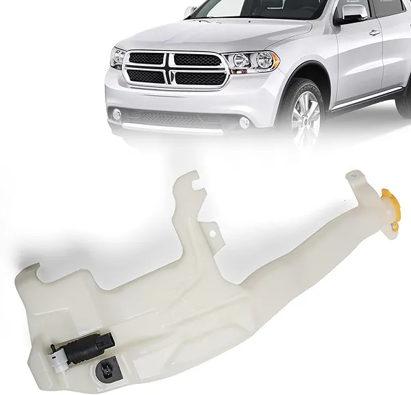 VLINCAR Washer Fluid Reservoir Compatible with Dodge Durango/Jeep Grand Cherokee 2011-2022, Jeep Grand Cherokee WK 2022 Windshield Washer Tank with Pump/Cap W/O Headlight Washer Hole 55079365AF