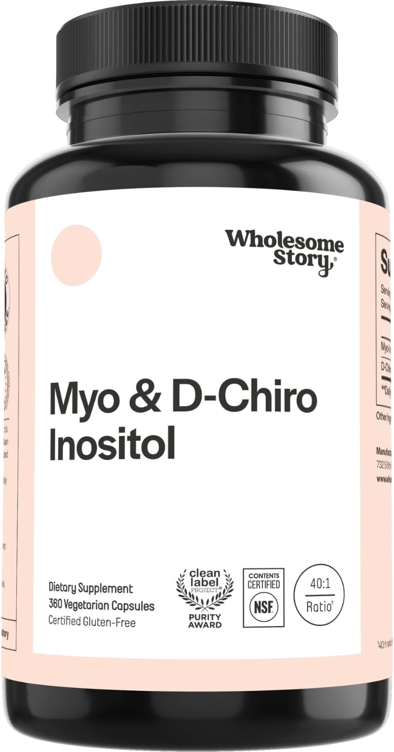 Myo-Inositol & D-Chiro Inositol Supplement for Women | Fertility Supplements for Hormonal Balance & Ovarian Health Support | Myoinositol | Ideal 40:1 Ratio | 90 Servings
